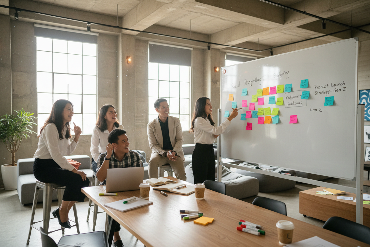 Đội ngũ sáng tạo nội dung brainstorming