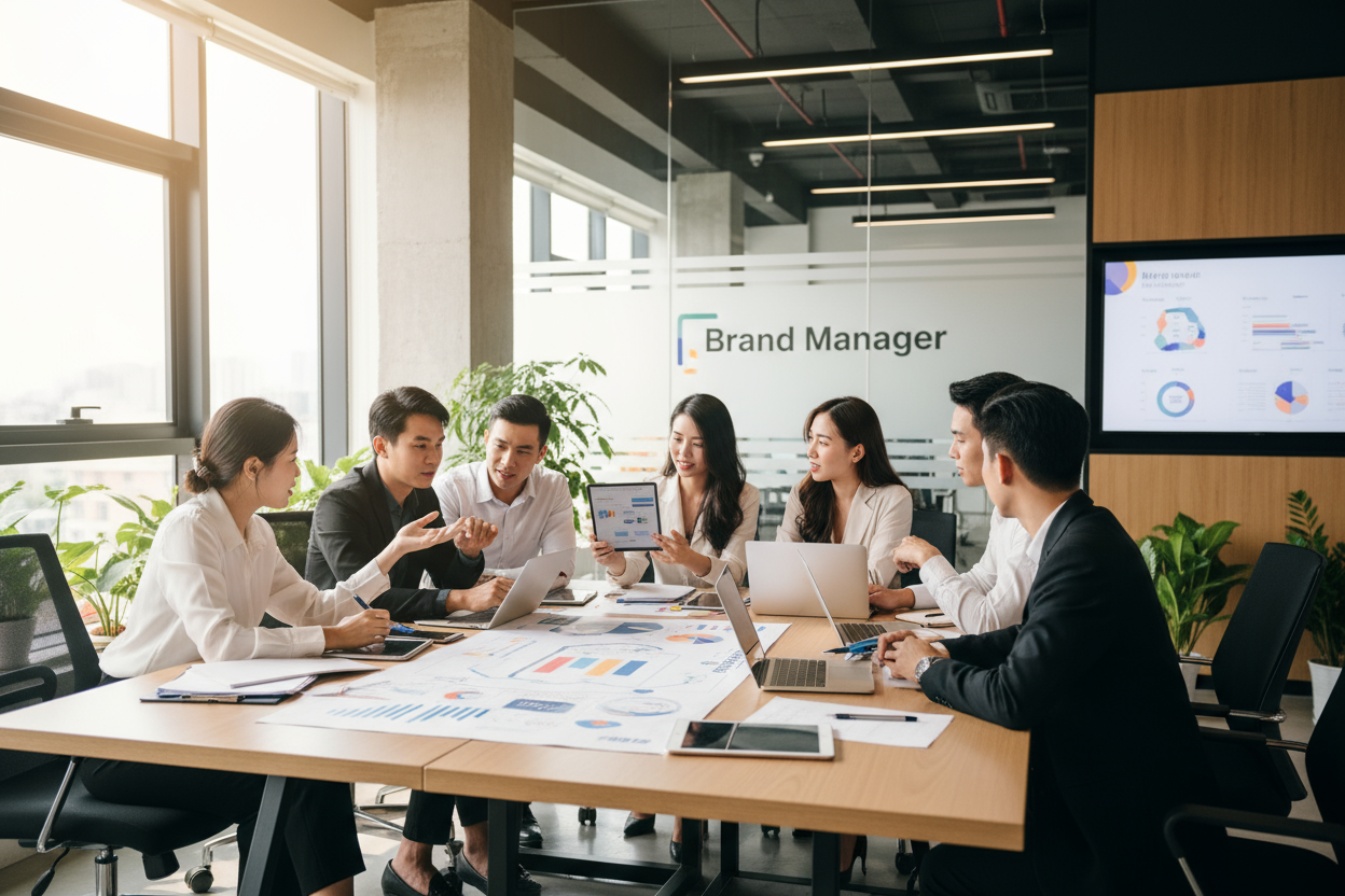 Đội ngũ Marketing Brand Manager họp chiến lược