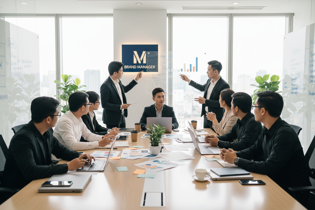 Đội ngũ Marketing Brand Manager họp chiến lược