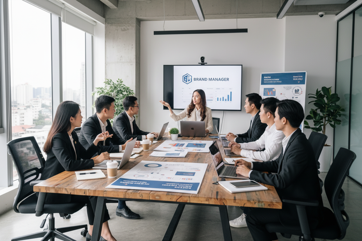 Đội ngũ Marketing Brand Manager họp chiến lược