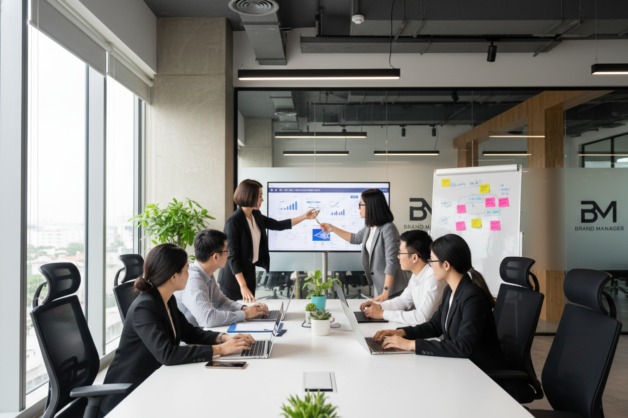 Đội ngũ Marketing Brand Manager làm việc cùng nhau