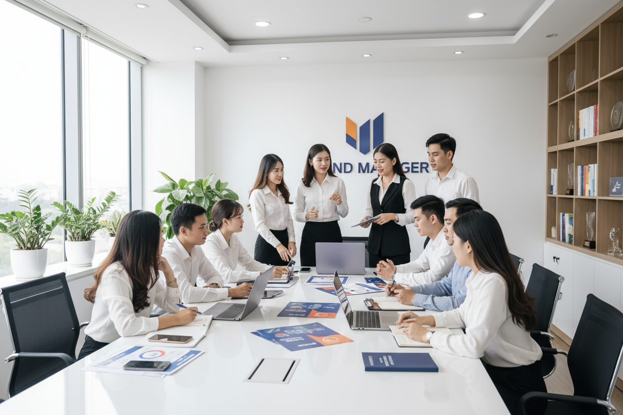 Đội ngũ Marketing họp chiến lược