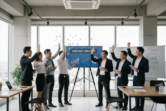 Đội ngũ ăn mừng thành công Dịch Vụ Marketing Bắc Kạn