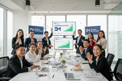 Đội ngũ ăn mừng thành công Dịch Vụ Marketing Tuyên Quang