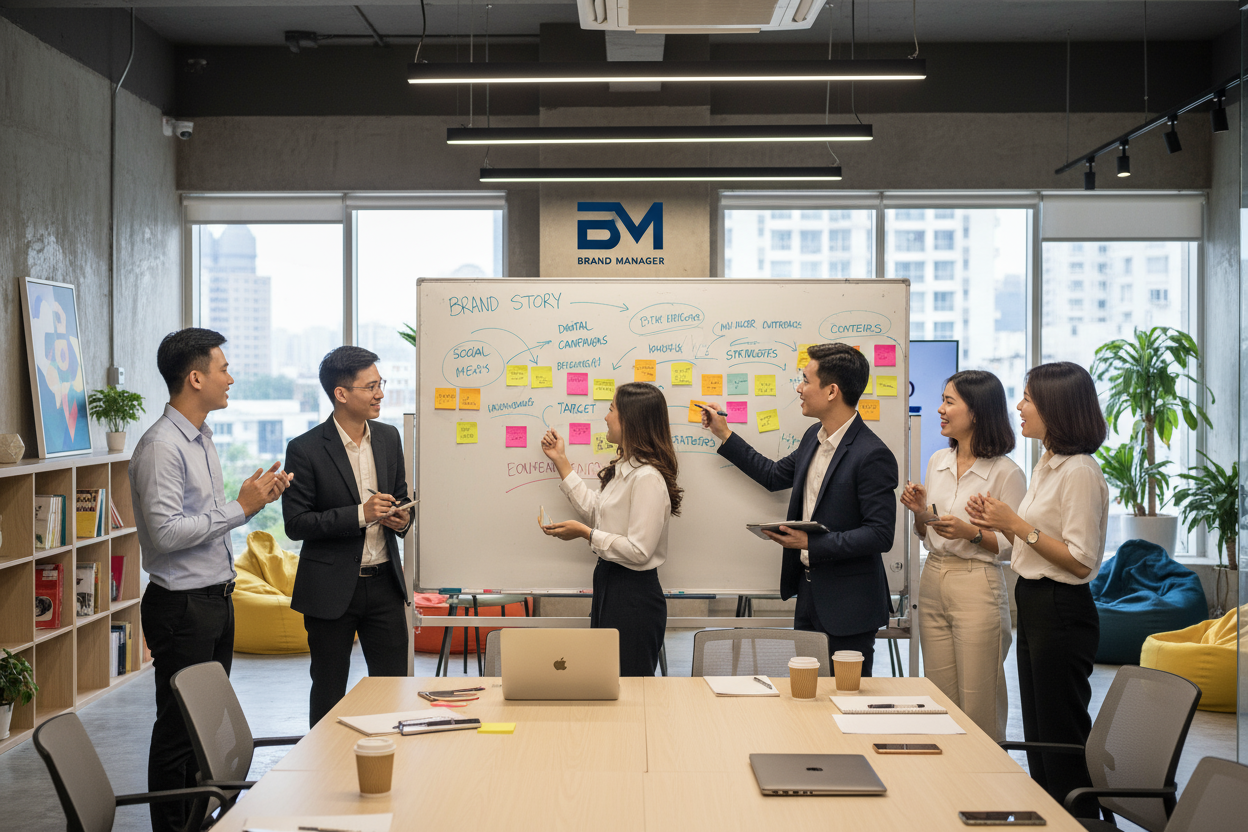 Đội ngũ sáng tạo nội dung brainstorming