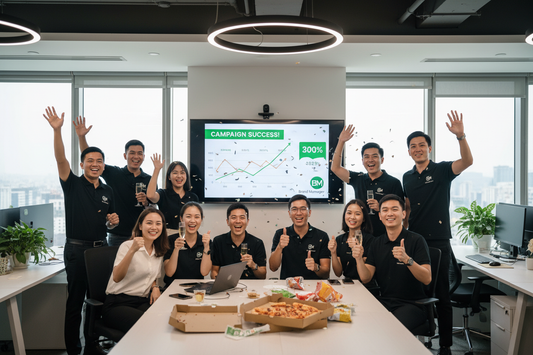 Team celebrating success Dịch Vụ Marketing Thanh Hóa
